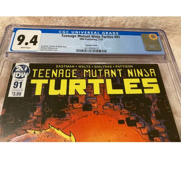 9.4  CGC Rating Teenage Mutant Ninja Turtles #91 Cover B Variant  IDW 1st Print - Picture 2 of 3